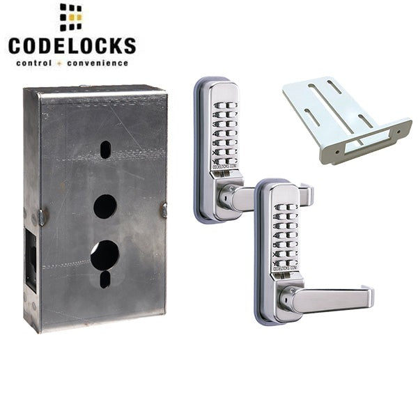CodeLocks - CL415 Gate Box Kit - Mechanical Lock - Medium Duty - Tubular Latch Bolt Gate Box Kit - Double Sided - Passage Function - Stainless Steel
