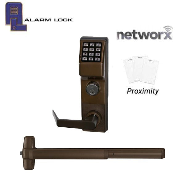 Alarm Lock Trilogy - ETPDN - Schlage Keyway - For Exit Panic Hardware - Networx - Compatible with Von Duprin 99 Exit Device - 10B - Dark Bronze