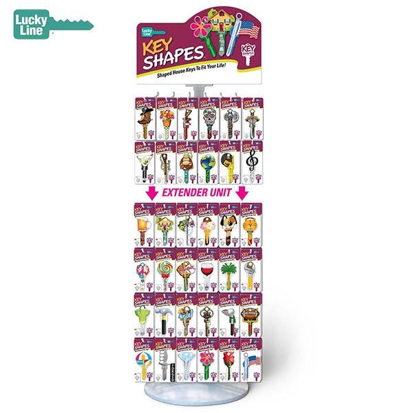 LuckyLine - 34007C - Key Shapes Counter Display with Extender - 72 SKUs, 360 PCS