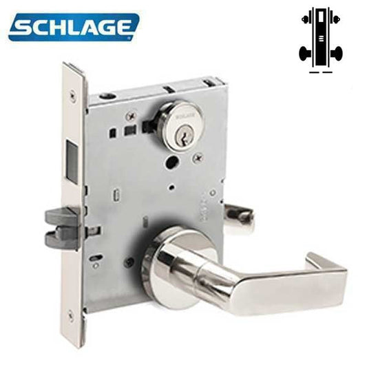 Schlage - L9466P - L Series Mortise Lockset w/ Deadbolt - Schlage C Keyway - 26D - Satin Chrome - Storeroom - KD - Grade 1