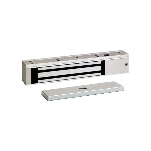SDC - E600 - Single Magnetic Lock - Surface Mount - 600lbs. - 12/24VDC - Satin Aluminum - Grade 1