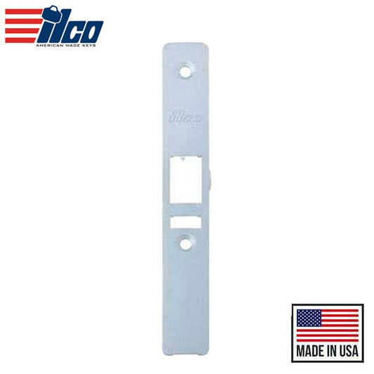 Ilco - Flat Faceplate - For 451 Deadlatch Mortise Lock Body - 1" x 6-7/8" - RH Beveled - Satin Aluminum Clear