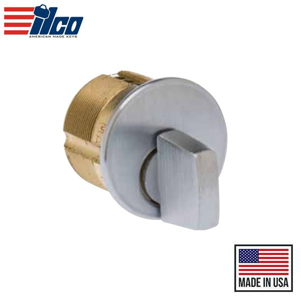Ilco - 7181 - Turnknob Mortise Cylinder - 1 1/8" - Standard Cam - 26D - Satin Chrome - Grade 1