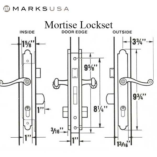 Marks USA - Thinline Series 2750B - Ornamental Iron Mortise Lockset - Sgl Cylinder - Backset: 1" - Entrance - 26D - Satin Chrome - LH/RH