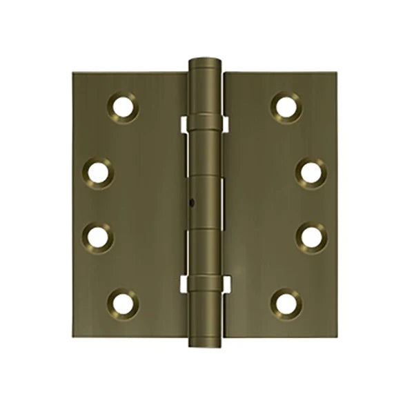 Deltana - 4" x 4" Square Hinge - Ball Bearing - NRP - Solid Brass - US10AN