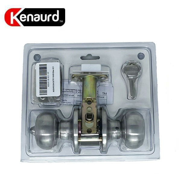 Premium Knob Set Lock- Entrance - SS - Satin Silver - Retail Packaging - SC1 - Grade 3