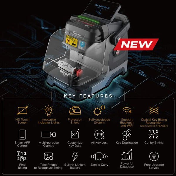 Xhorse - Dolphin II XP-005L - High Sec Portable Key Cutting Machine w/ Battery