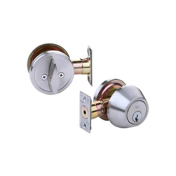 TELL - DB2000 Series - Standard Duty - Tubular Deadbolt - Single Cylinder - Optional Finish - Grade 2