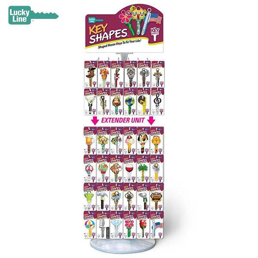 LuckyLine - 34007C - Key Shapes Counter Display with Extender - 72 SKUs, 360 PCS