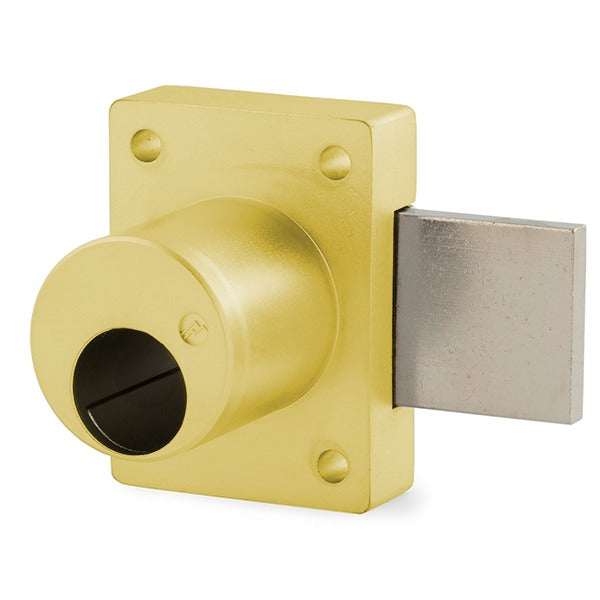 Olympus - 754LC - Deadbolt Door & Drawer Cabinet Locks for Sargent Original Cylinders - Less Cylinder - 1-3/8" Cylinder Length - Polished Brass - Grade 1