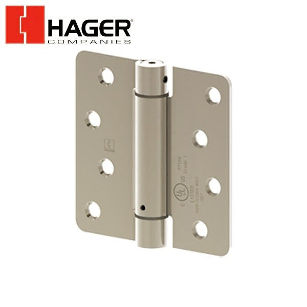 Hager - 1751 - Round Corner 1/4" Radius - Spring Hinge with Fasteners - Optional Size - Optional Finish