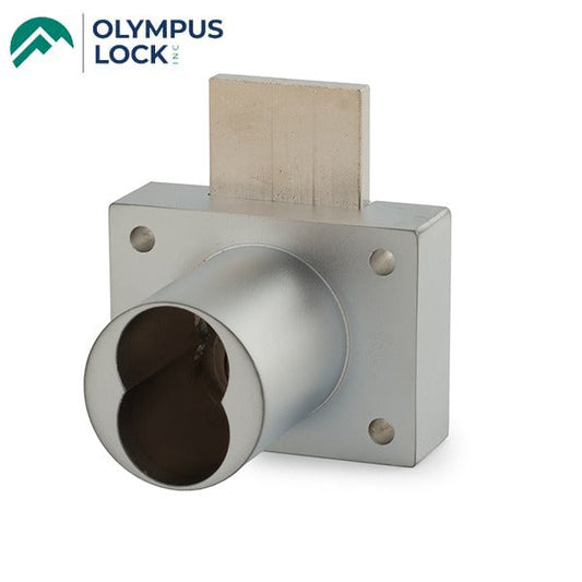 Olympus - 931DW - Cabinet Deadbolt Drawer Lock - IC: For Medeco or Yale Large-Format Cores - Less Cylinder - Satin Chrome - Optional Key Retaining - Grade 1