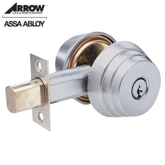 Arrow - E62 - E Series Deadbolt - 2 3/4" Backset - Deadbolt Double Cylinder - Satin Chrome - 626 /US26D Finish - Grade 2