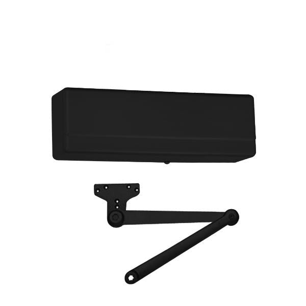 Sargent - 281 - Powerglide Cast Iron Door Closer - Back Check Function - Heavy Duty Parallel Arm - Adjustable Size 1-6 - Plastic Cover - Black Suede - Fire Rated - Grade 1