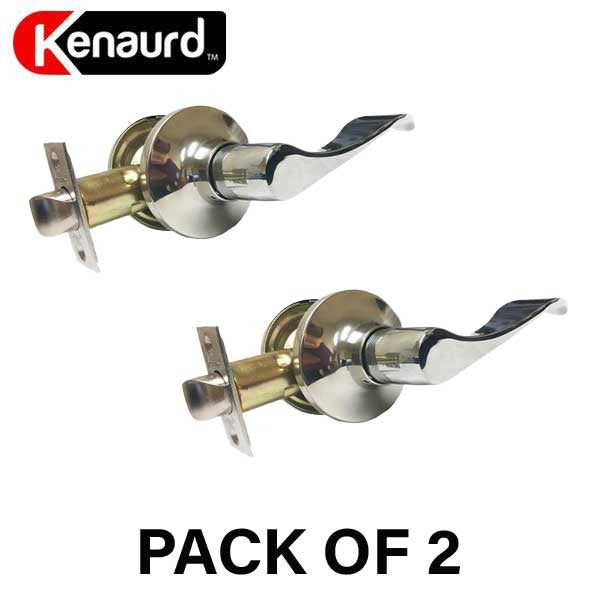 2 x Premium Lever Set Handle Lock - Passage - BC- Bright Chrome (Bundle of 2)