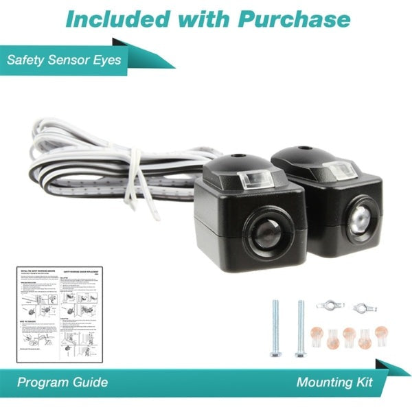 KeylessFactory - Garage Door Opener Remote - Safety Sensor Eyes - Replacement Only for Chamberlain Liftmaster Sears Craftsman (820CB, 41A5034)