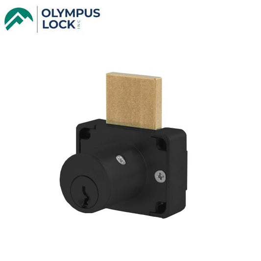 Olympus - 200DW - Drawer Deadbolt Lock - D4291 4-pin - Optional Cylinder Length - Standard Length Bolt - Matte Black - Optional Keying - Grade 1