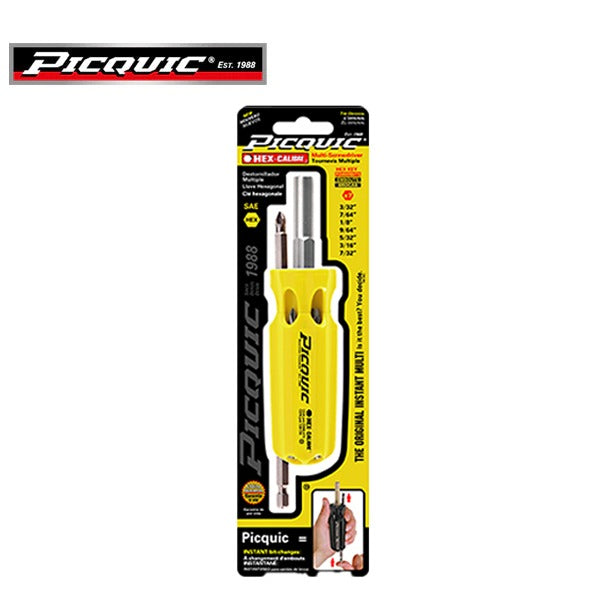 PICQUIC - Hex Calibre - SAE Hex Keys - 7 Pcs - W/ 3/32", 7.64", 1/8", 9/64", 5/32", 3/16", 7/32"