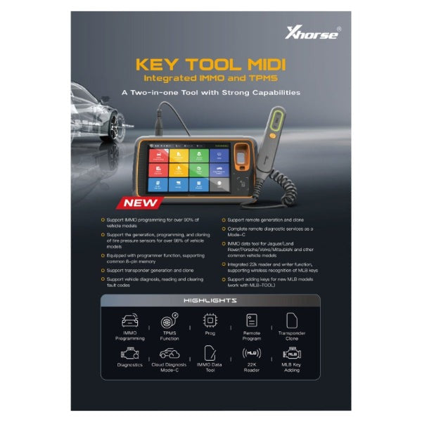 Xhorse - XDKMD0EN - Key Tool MIDI Intergrated IMMO and TPMS (BASIC)