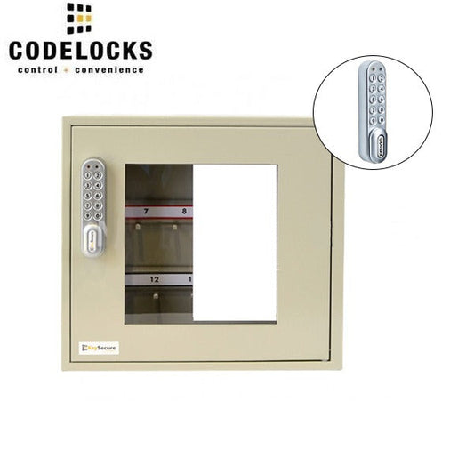 CodeLocks - Key Secure View Padlock Cabinet w/ KL1000 - Portable - Keyless Access - Private & Public Function - Master & User - Optional Cabinet Size