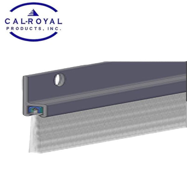 Cal-Royal - Brush Weatherstrip - Nylon Brush - 48" - Fire Rated - Aluminum - Black