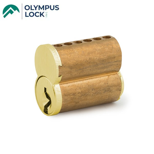 Olympus - 206 - Small Format Interchangeable Cores - Satin Brass - Optional Keyway - Optional Keying