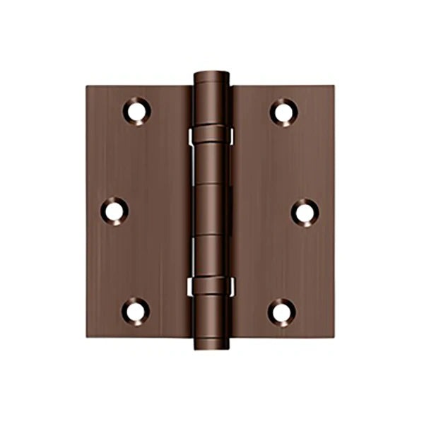 Deltana - 3-1/2" x 3-1/2" Square Hinge - Ball Bearing - Solid Brass - 0.085" Thickness