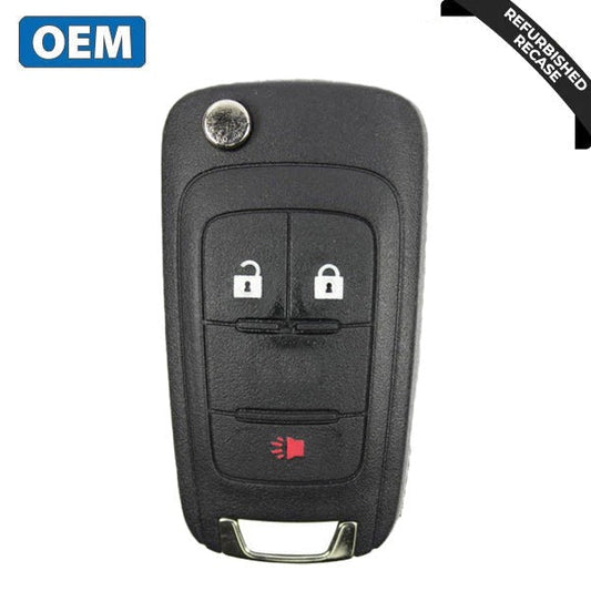 2010-2018 Chevrolet / 3-Button Flip Key / PN: 5913598 / OHT01060512 (OEM Recase)