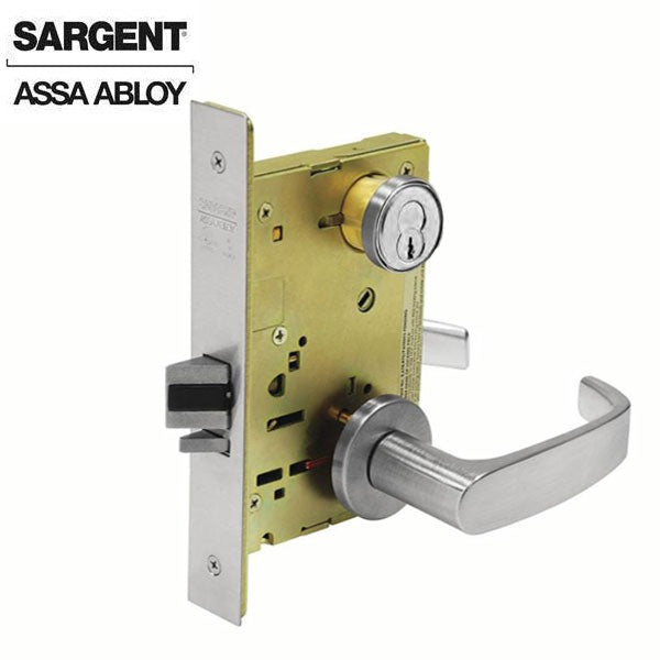 Sargent - 8205 - Mechanical Mortise Lock - Office/Entry - O Rose/NJ Lever - 7-Pin Construction Core - Keyed Alike - Satin Chrome - Grade 1