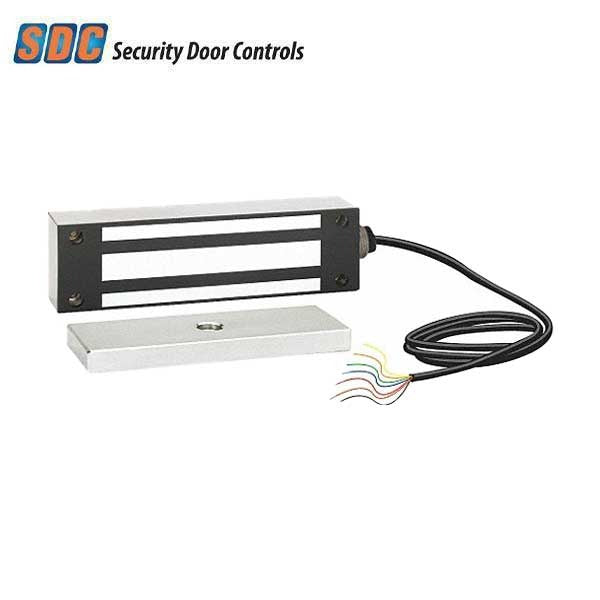 SDC - 1576 - Single Magnetic Gate Lock - Face Drilled Mount - 1200lbs. - 12/24VDC - Satin Stainless Steel - Grade 1