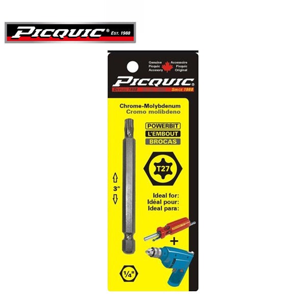 PICQUIC - 3" Length Powerbits - Optional Bit Sizes - Torx