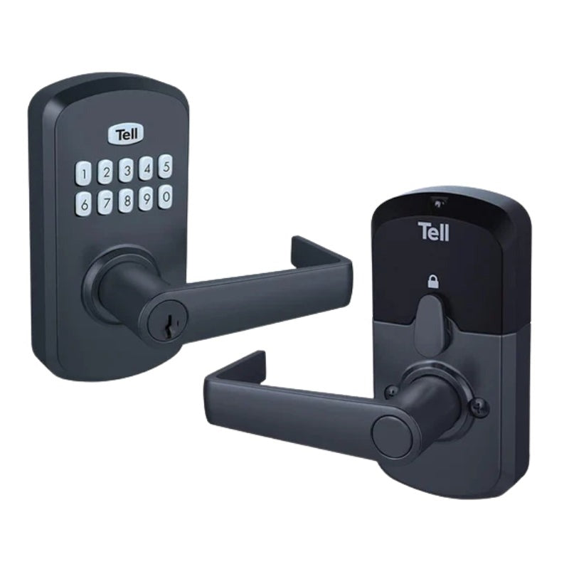 TELL - LE2000 Cortland Lever - Electronic Key Pad - Smart Key Security - SC1 - US19 Black Finish