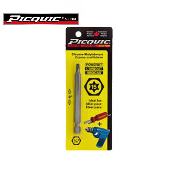 PICQUIC - 3" Length Powerbits - Optional Bit Sizes - Torx