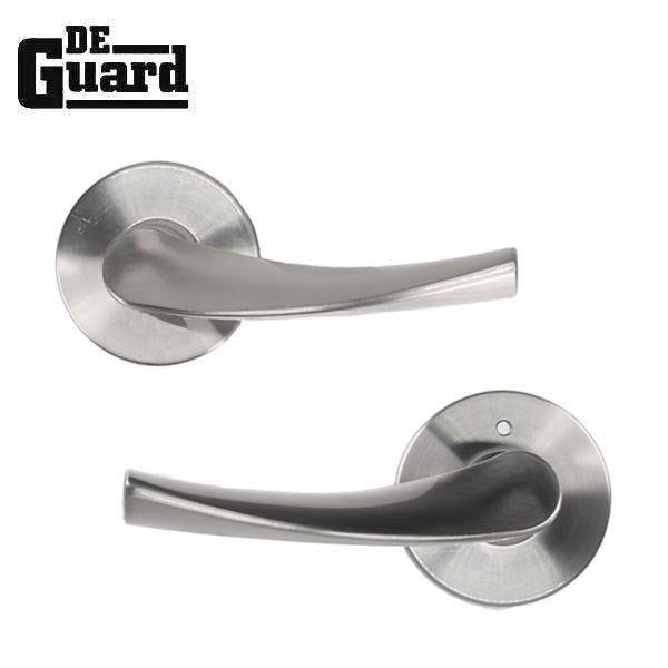 Contemporary Wave Lever Set - Passage - Round Rose - Satin Nickel - Grade 3