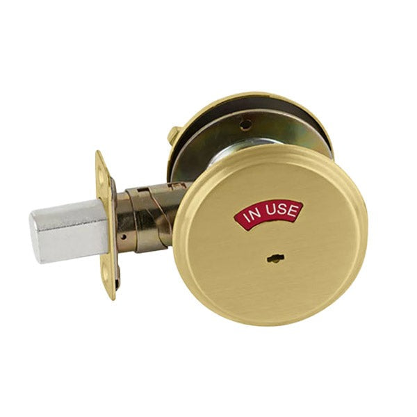 Falcon - D271 - Commercial Deadbolt - Thumbturn x Occupancy Indicator - 2 3/4" Backset - Satin Brass - Grade 2