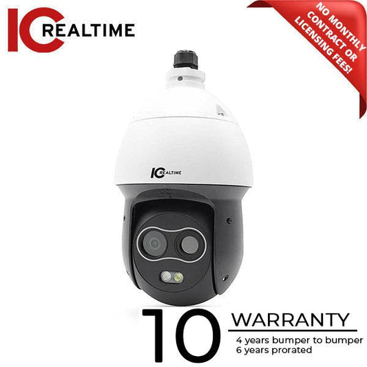 IC Realtime - THIP-P4078FM-IR / 256 X 192 Thermal/ 4MP Visible Hybrid Pan+ Tilt Camera / 7mm / 8mm Fixed Lens (33° / 25°) / Temperature / Call And Fire Detection