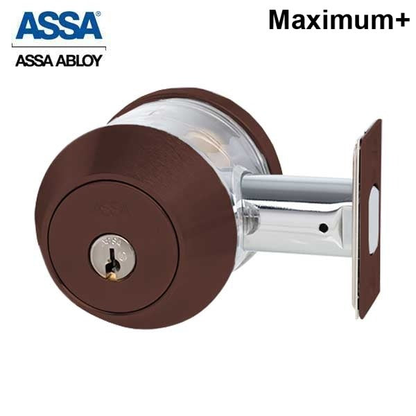 ASSA - 7000 Series - Maximum+ - Single Cylinder Deadbolt with Security Guard - KD - 624 - Dark Oxidized Bronze - Grade 1
