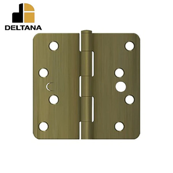 Deltana - 4" x 4" x 1/4" Radius Hinge - Security - Steel - Antique Brass