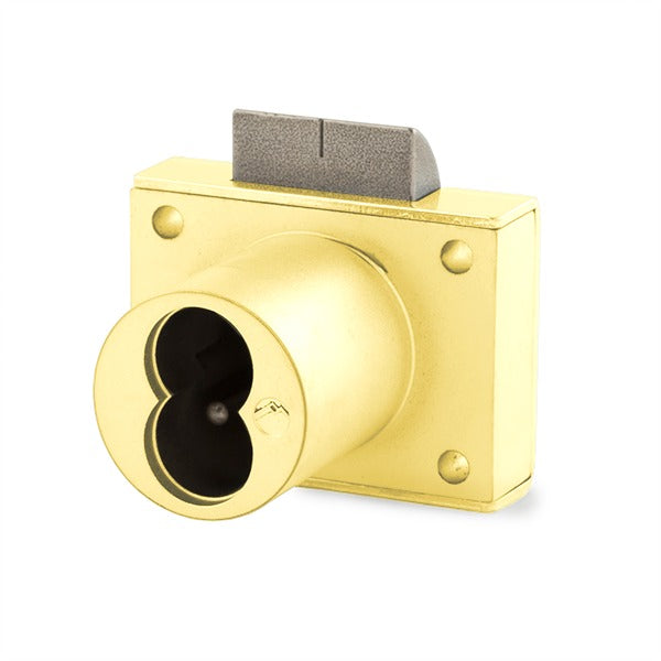 Olympus - L72 - SFIC Drawer Latch Lock - Less Cylinder - 1-1/4" Cylinder Length - Polished Brass - Optional Keying