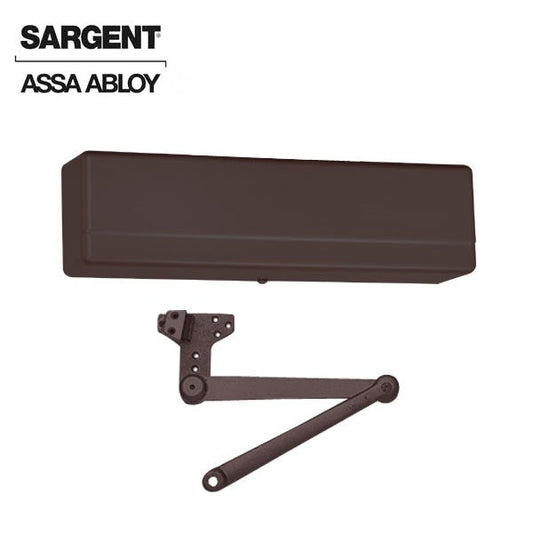 Sargent - 1431 - Powerglide Door Closer - Back Check Function - Heavy Duty Parallel Arm w/ Compression Stop - Adjustable Size 1-6 - Plastic Cover - Dark Oxidized Satin Bronze - Fire Rated - Grade 1