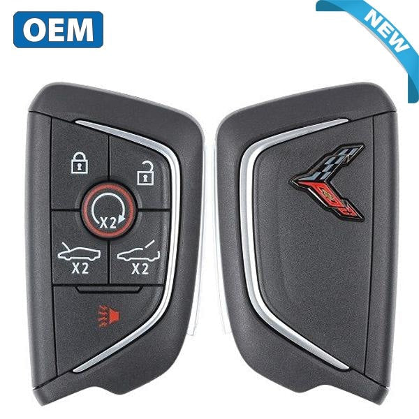 2020 Chevrolet Corvette C8 / 6-Button Smart Key / PN: 13538855 / YG0G20TB1 / Carbon Gray Logo (OEM)