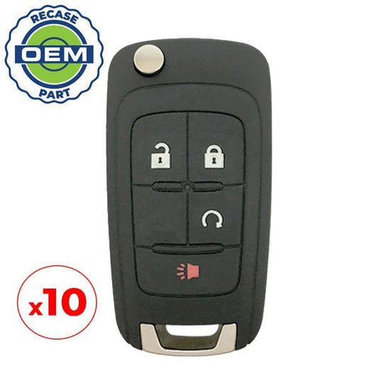 10 x 2010-2019 Chevrolet GM / 4-Button Flip Key HS / PN: 20835404 / OHT0106051 (OEM Recase)