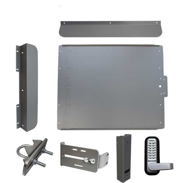 Lockey - ED60 - Edge Panic Shield Security Kit - With Jamb Stop , Keypad Lock and Gate Box - Black