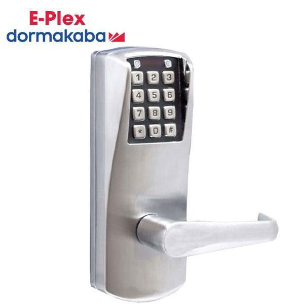 E-Plex - E2066 - Electronic Pushbutton Mortise Lever Set - Long Lever Set - 23⁄4" Backset - Satin Chrome - Grade 1