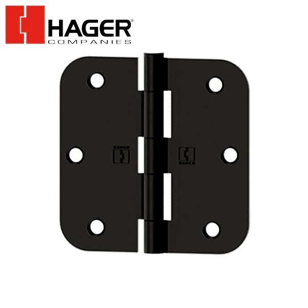 Hager - RC1841 - 5-Knuckle - Round Corner 5/8" Radius - Plain Bearing With Fasteners - 3.5" x 3.5" - Optional Finish