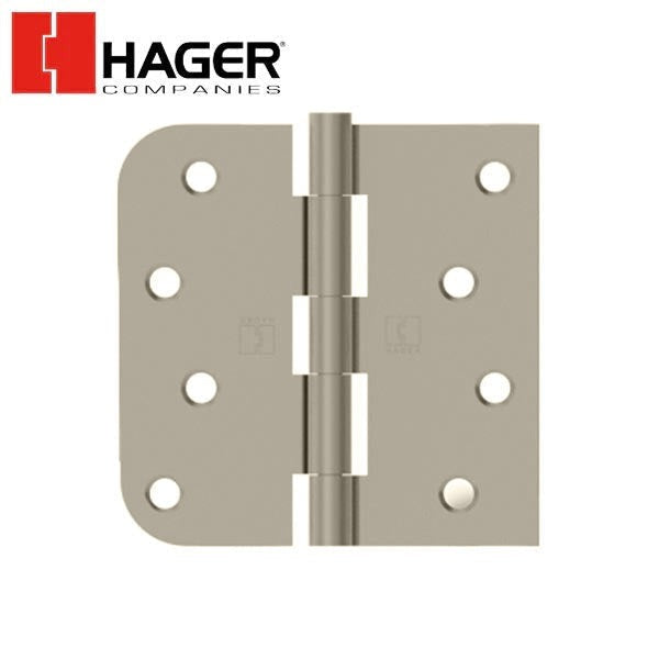 Hager - 1817 - 5-Knuckle - Square Corner by 5/8" Radius - Plain Bearing - 4" x 4" - Optional Finish