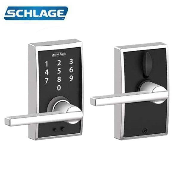 Schlage - FE695 - Keyless Touchscreen Lever - Century Style - Entry - Latitude Lever - 626 - Satin Chrome - Grade 2