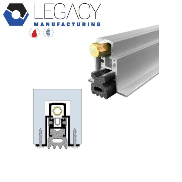 Legacy Manufacturing - 7063 - Concealed Automatic Door Bottom - 1-9/16" x 1-5/8" - Clear Anodized Aluminum - Optional Length