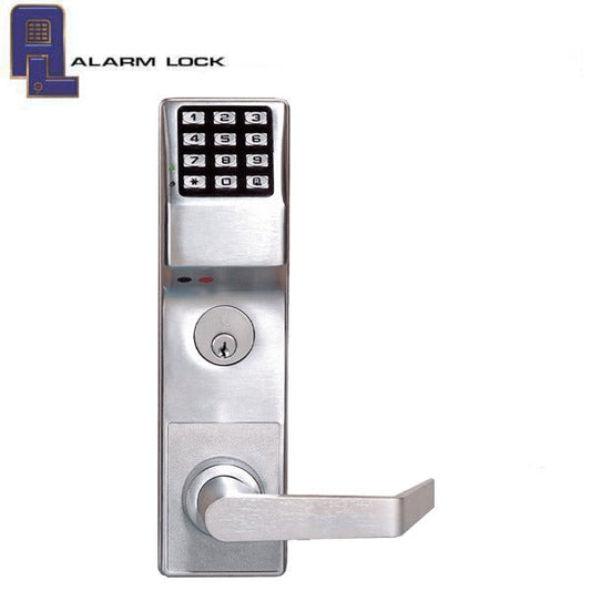 Alarm Lock Trilogy - ETDLS1G - Keypad Digital Lock w/ Audit Trail - Straight Lever - for Sargent 88 Panic Exit Bar - 26D - Satin Chrome