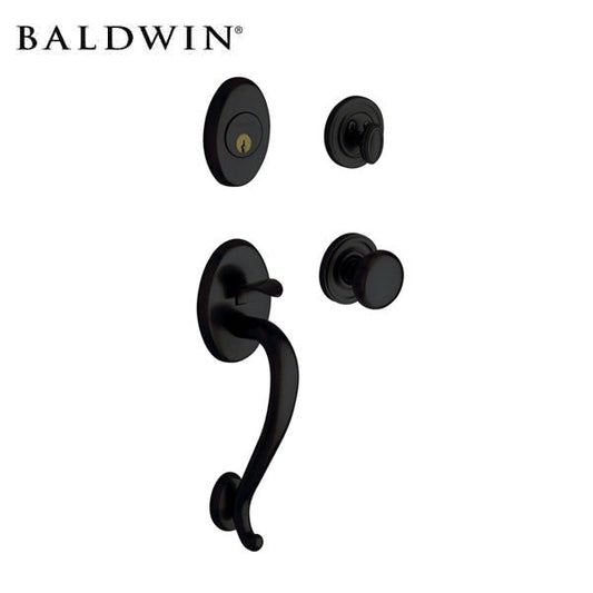 Baldwin Reserve - Logan Handleset - Singl Cyl - Entrance - Satin Black - Grade 1